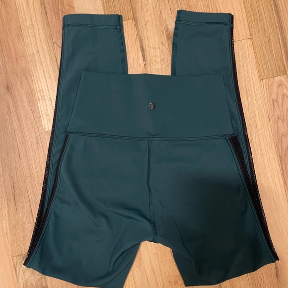Lululemon High Times Pant Mesh Leggings Size 4 Deep Emerald Green - Picture 1 of 6